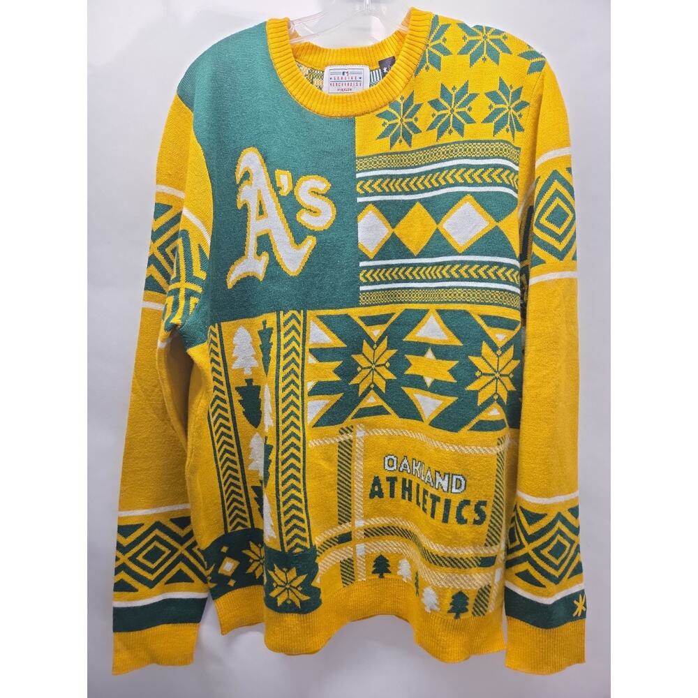 MLB Athletics Oakland A’s Klew Ugly Christmas Sweater Mens XLarge